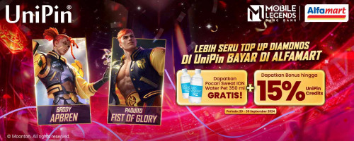 Lebih Seru Top Up Diamonds MLBB dan Bayar di Alfamart, Dapatkan Pocari Sweat Ion secara GRATIS + Bonus 15% UniPin Credits